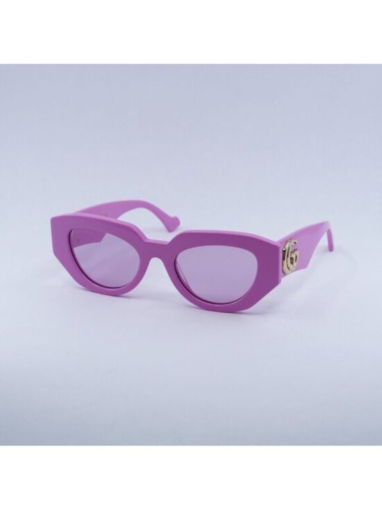 Gucci GG1421S 004 Sunglasses Pink Geometric Frame, Pink Magenta Lenses main image 7